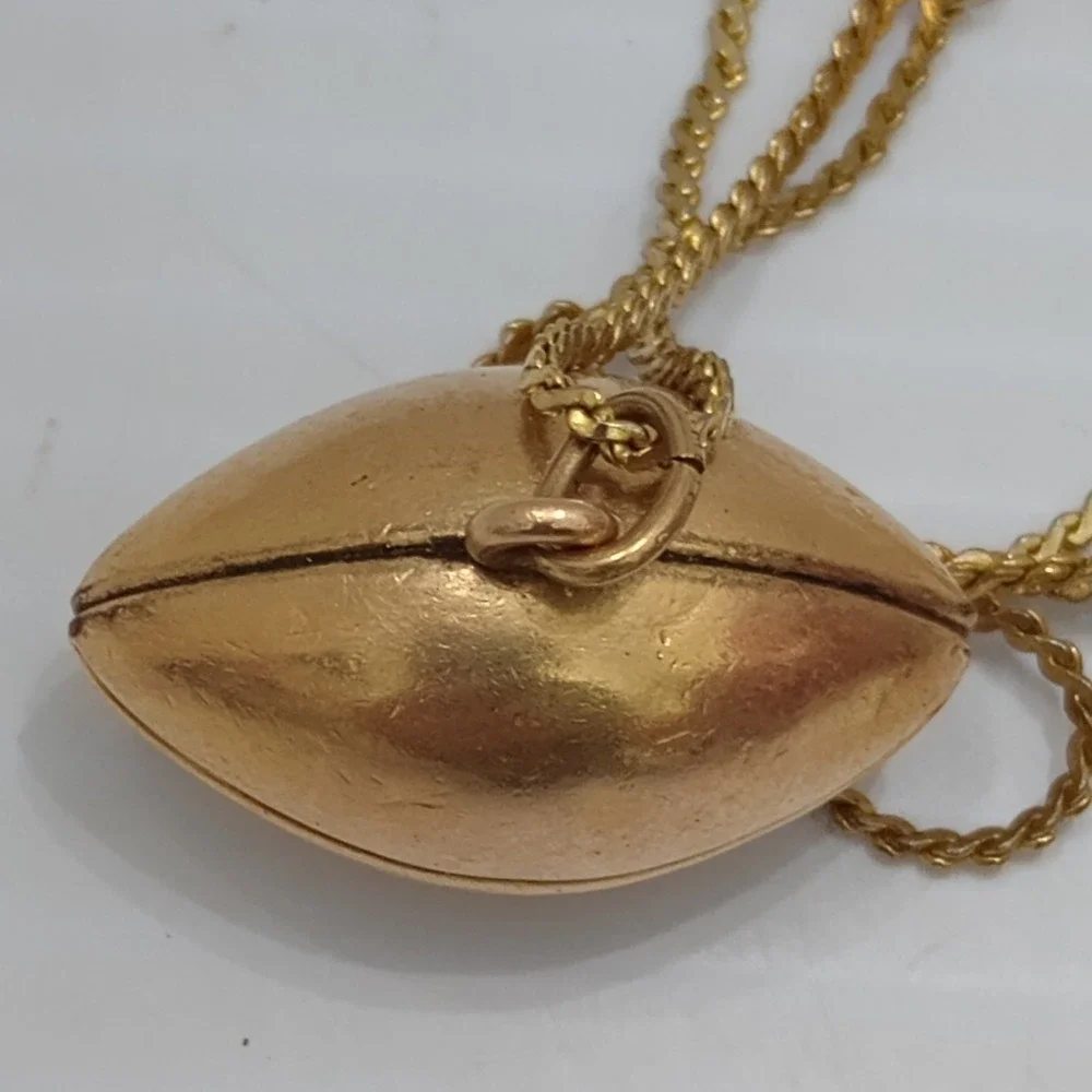 Vintage‎ Football Pendant Necklace JMF 1/20 Gold Filled